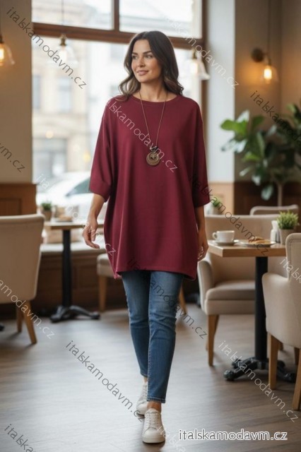 Tunika teplá dlhý rukáv dámska nadrozmer (54/56/58 ONE SIZE) TALIANSKA MÓDA IMD25272