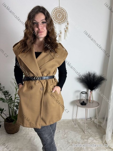 Vesta s opaskom bez rukávu dámska KLARA (M/L/XL ONE SIZE) TALIANSKA MODA IMWKA251112/DUR