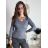 Sveter úpletový tenký dlhý rukáv dámsky  FREA (S/M/L ONE SIZE) TALIANSKA MÓDA IMD25150