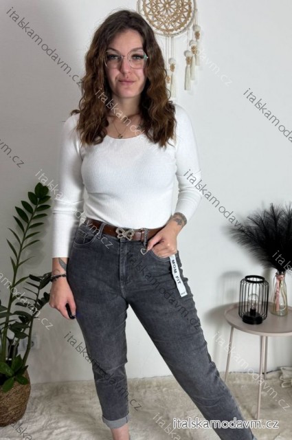 Rifle jeans MOM FIT dámske nadrozměr (M-3XL) MOON GIRL MA525KF520-6/DUR