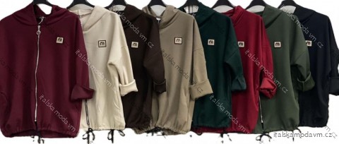 Mikina teplá s kapucňou dlhý rukáv dámska (S/M/L ONE SIZE) TALIANSKA MÓDA IMC25486