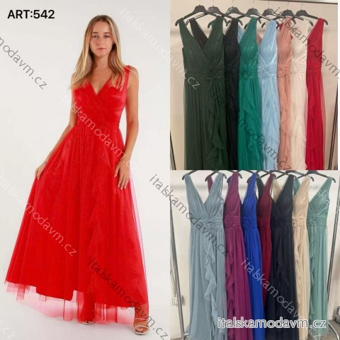 Šaty dlhé spoločenské nad ramienka dámske (S/M/L ONE SIZE) TALIANSKA MÓDA IMC25487