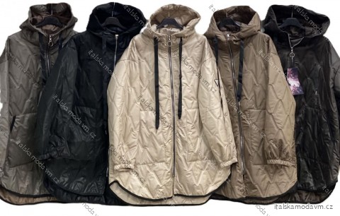 Bunda podzimní dlhý rukáv dámska nadrozmer (54/56/58 ONE SIZE) TALIANSKA MÓDA IMC25502