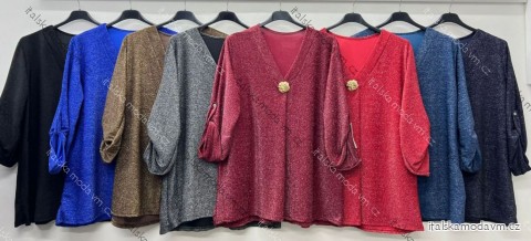 Tunika elegantní 3/4 rukáv dámska nadrozmer (52/54/56 ONE SIZE) TALIANSKA MÓDA IM425710