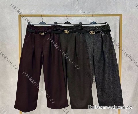 Nohavice elegantné s opaskom dámske (S/M/L ONE SIZE) TALIANSKA MÓDA IMD25278