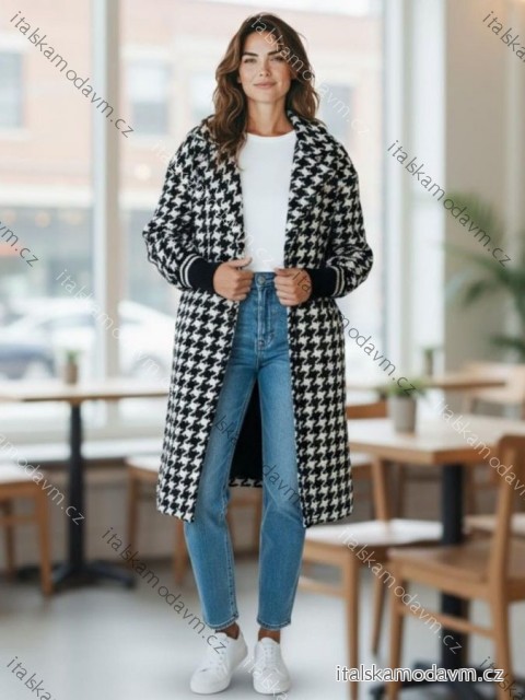 Kabát dlhý rukáv dámsky nadromer (46/48/50 ONE SIZE) POLSKÁ MÓDA IMD25295