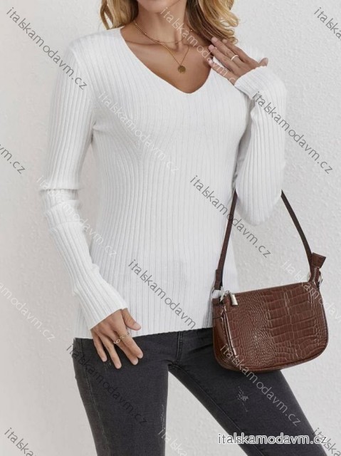 Sveter řádkový tenký dlhý rukáv dámsky (S / M / L ONE SIZE) TALIANSKÁ MÓDA IMD25298
