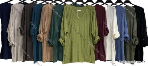 Tunika dlouhý rukáv dámská nadrozměr (54/56/58 ONE SIZE) ITALSKÁ MÓDA IMC25496