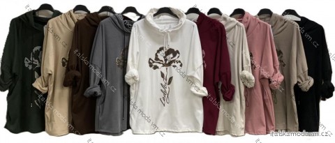 Tunika teplá dlouhý rukáv dámská nadrozměr (54/56/58 ONE SIZE) ITALSKÁ MÓDA IMC25466