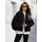 Kabátek oversize dlouhý rukáv dámský (S/M/L ONE SIZE) ITALSKÁ MÓDA IMD25277/DU Černá S/M/L