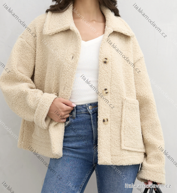 Kabát dlouhý rukáv dámský (S/M/L ONE SIZE) ITALSKÁ MÓDA IMPLI2521499