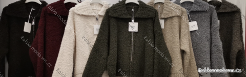 Sveter na zips dlhý rukáv dámsky (S/M/L ONE SIZE) TALIANSKA MÓDA IMPLI2531175