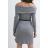 Šaty elegantné pletené dlhý rukáv dámske (S/M/L ONE SIZE) TALIANSKA MÓDA IMPLI257105