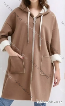 Kabát s kapucňou dlhý rukáv dámsky (S/M/L ONE SIZE) TALIANSKA MÓDA IMPLI2595168