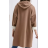 Kabát s kapucňou dlhý rukáv dámsky (S/M/L ONE SIZE) TALIANSKA MÓDA IMPLI2595168