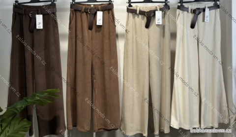 Kalhoty s páskem dlouhé dámské (S/M/L ONE SIZE) ITALSKÁ MÓDA IMPLI256156
