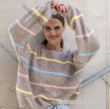 Svetr dlouhý rukáv dámský (S/M/L ONE SIZE) ITALSKÁ MÓDA IMPLI2551120