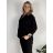 Sako dlhý rukáv dámska nadrozmer BIBI (50/52/54 ONE SIZE) TALIANSKA MÓDA IMWEC253509/DUR 50/52/54 čierna