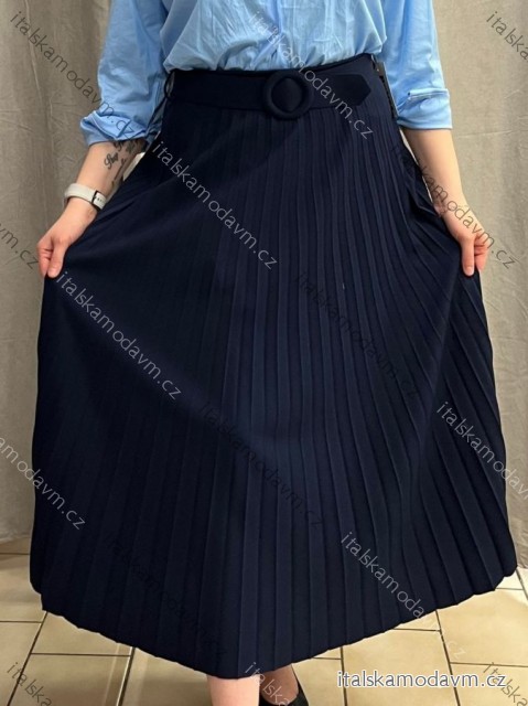 Sukně dlouhá skládaná s páskem dámská (S/M ONE SIZE) ITALSKÁ MÓDA IMPLI255358
