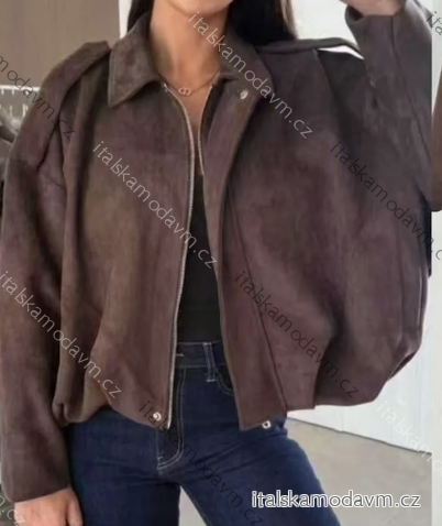 Bunda krátká dlouhý rukáv dámská (S/M/L ONE SIZE) ITALSKÁ MÓDA IMPLI2512526