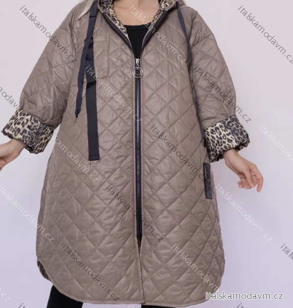 Kabát oversize s kapucí dlouhý rukáv dámský (S/M/L ONE SIZE) ITALSKÁ MÓDA IMPLI2539062