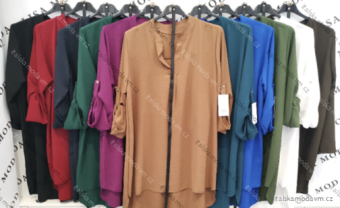 Tunika oversize s páskem 3/4 dlouhý rukáv dámská (S/M/L ONE SIZE) ITALSKÁ MÓDA IMPLI2518231-