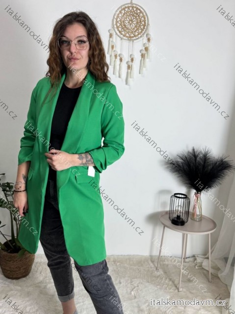 Sako dlhý rukáv dámske (S/M/L ONE SIZE) TALIANSKA MóDA IMC24081/DUR zelená S/M/L
