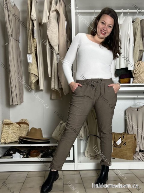 Nohavice strečové stláčače zateplené dlhé dámske PANTALONE (S/M/L ONE SIZE) TALIANSKA MÓDA IMPOZ25OL-5591