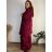 Cardigan s vreckami dlhý rukáv dámsky nadrozmer GITA (46/48/50 ONE SIZE) TALIANSKA MÓDA IMC25337/DUR 46/48/50 vínová