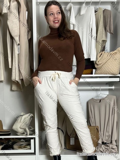 Nohavice strečové stláčače zateplené dlhé dámske PANTALONE (S/M/L ONE SIZE) TALIANSKA MÓDA IMPOZ25OL-5591/DUR