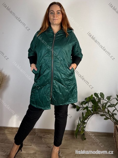 Bunda slabá prošívaná oversize dlouhý rukáv dámská nadrozměr DANNA (52/54/56 ONE SIZE) ITALSKÁ MÓDA IM425664