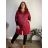 Bunda slabá prešívaná oversize dlhý rukáv dámska nadrozmer DANNA (52/54/56 ONE SIZE) TALIANSKA MÓDA IM425664/DUR  vínová
