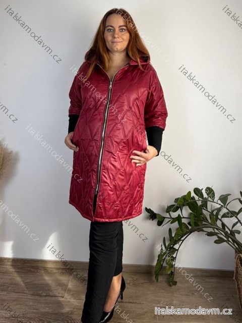 Bunda slabá prošívaná oversize dlouhý rukáv dámská nadrozměr DANNA (52/54/56 ONE SIZE) ITALSKÁ MÓDA IM425664/DUR