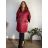 Bunda slabá prešívaná oversize dlhý rukáv dámska nadrozmer DANNA (52/54/56 ONE SIZE) TALIANSKA MÓDA IM425664/DUR  vínová