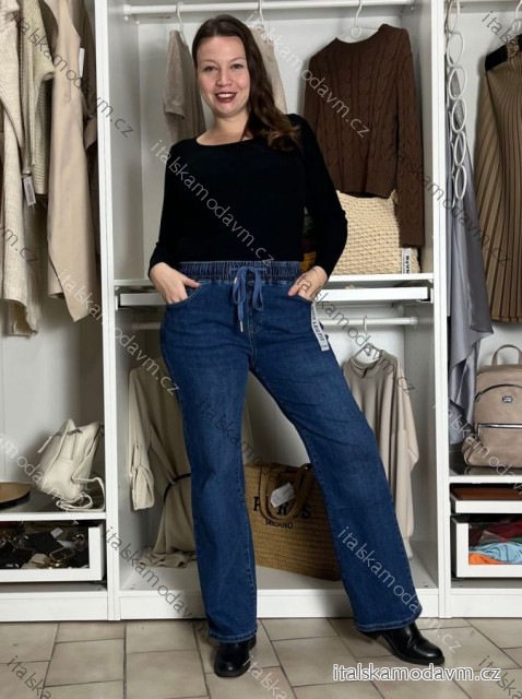 Rifle jeans dlhé široké nohavice wide leg fit dámske (XS-2XL) RE-DRESS RED25RE3199/DUR modrá džínsová XL