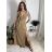 Šaty elegantní společenské dlouhé na ramínka dámské Patricie  (XS/S/M/L ONE SIZE) ITALSKÁ MÓDA IM322045/DUR petrolejová