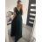 Šaty elegantní společenské dlouhé na ramínka dámské (XS/S/M/L ONE SIZE) ITALSKÁ MÓDA IM322045/DUR černá