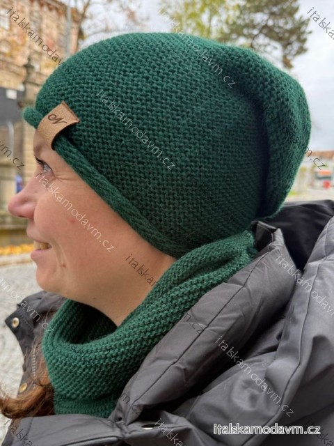 Čepice nákrčník souprava zimní dámská (ONE SIZE) POLSKÁ VÝROBA PV820056/DR ONE SIZE smaragdová