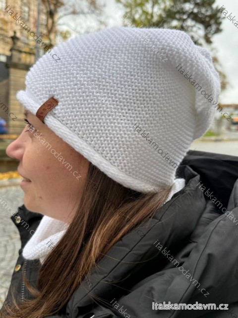 Čiapka nákrčník súprava zimná dámska (ONE SIZE) POLSKÁ VÝROBA PV820056/DR ONE SIZE biela
