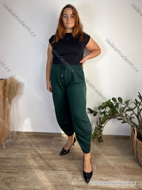 Kalhoty/tepláky volnočasové máslové balónové dámské nadrozměr (46/48/50 ONE SIZE) ITALSKÁ MÓDA IM425699/DUR