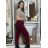 Nohavice elegantné s opaskom dámske BELLA (S/M/L ONE SIZE) TALIANSKA MÓDA IMD25251/DUR S/M/L vínová