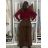 Nohavice elegantné s opaskom dámske BEATA (S/M/L ONE SIZE) TALIANSKA MÓDA IM425718/DUR S/M/L vínová