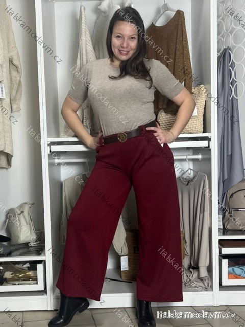 Nohavice elegantné s opaskom dámske BEATA (S/M/L ONE SIZE) TALIANSKA MÓDA IM425718/DUR