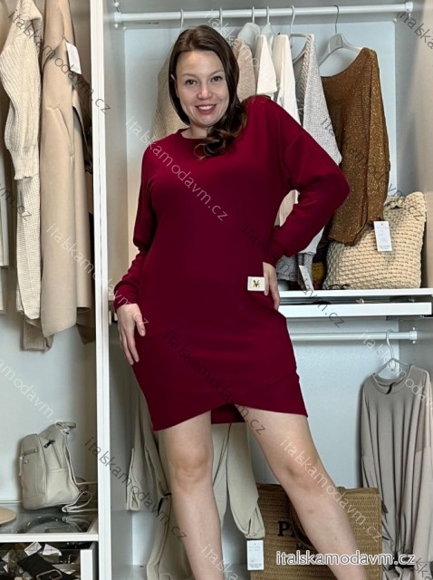 Šaty úpletové dlhý rukáv dámske MARIA (S/M/L ONE SIZE) TALIANSKA MÓDA IMD25169
