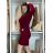 Šaty úpletové dlhý rukáv dámske MARIA (S/M/L ONE SIZE) TALIANSKA MÓDA IMD25169/DUR S/M/L vínová