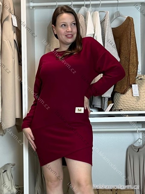 Šaty úpletové dlhý rukáv dámske MARIA (S/M/L ONE SIZE) TALIANSKA MÓDA IMD25169/DUR