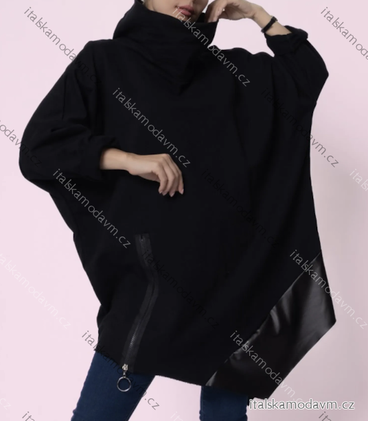 Šaty oversize dlouhý rukáv dámské (S/M/L ONE SIZE) ITALSKÁ MÓDA IMPLI2520508