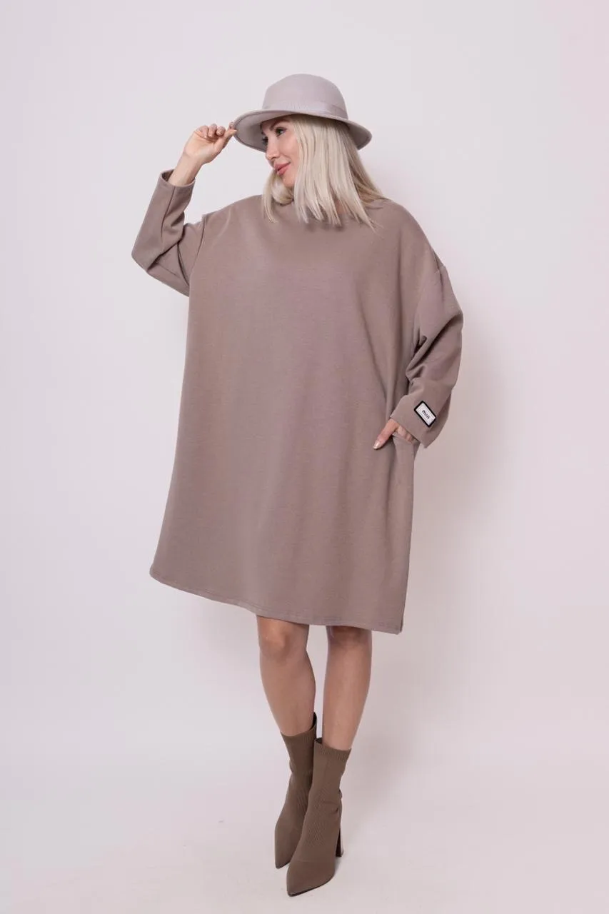 Šaty teplé oversize dlhý rukáv dámske (S/M/L ONE SIZE) TALIANSKA MÓDA IMPLI2551204