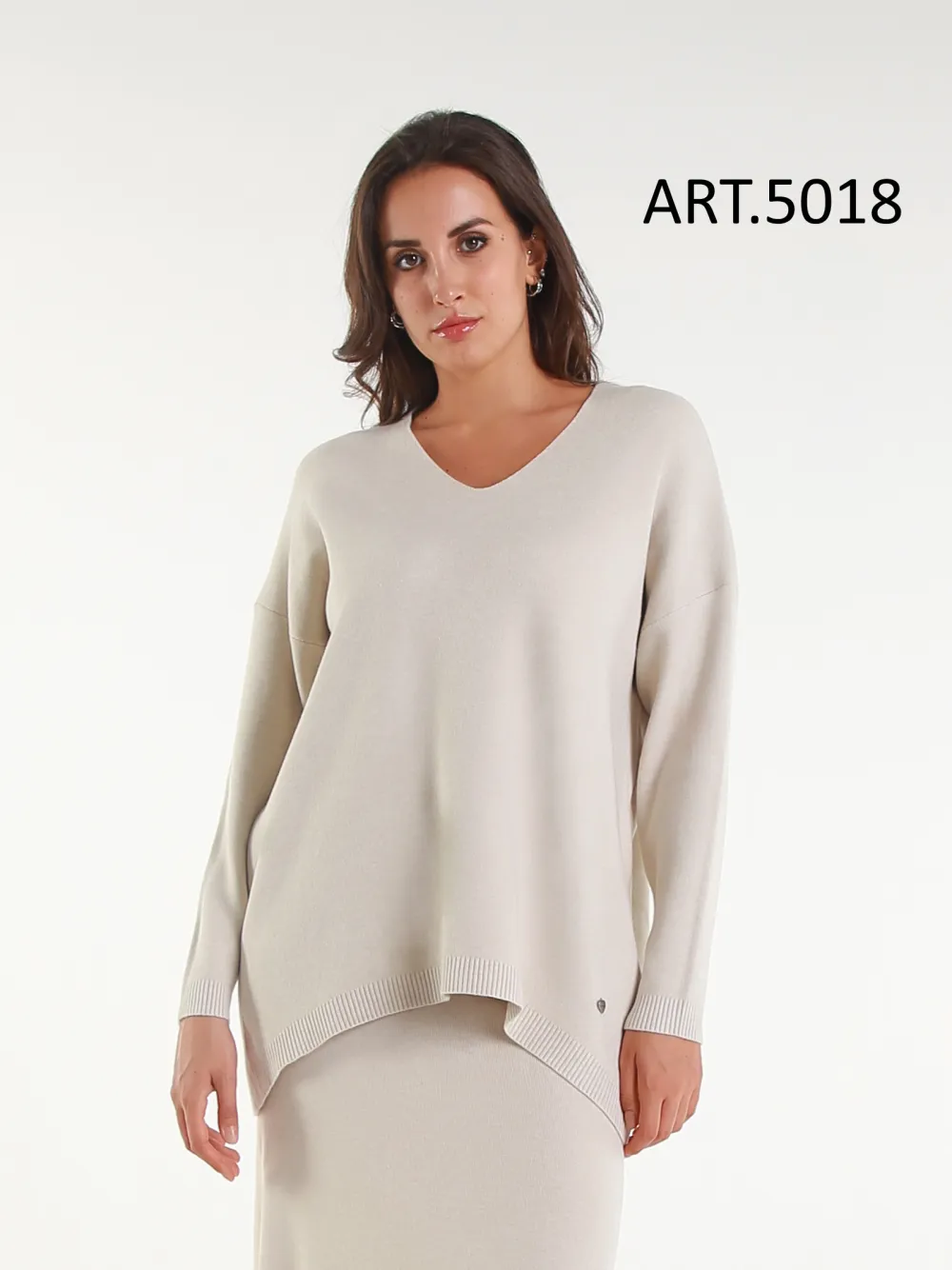 Sveter úpletový dlhý rukáv dámsky (S/M/L ONE SIZE) TALIANSKA MÓDA IMPLI255018