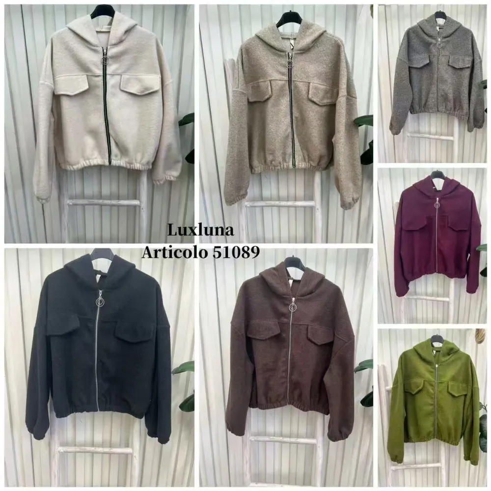 Mikina teplá s kapucňou dlhý rukáv dámska (S/M/L ONE SIZE) TALIANSKA MÓDA IMPLI2551089